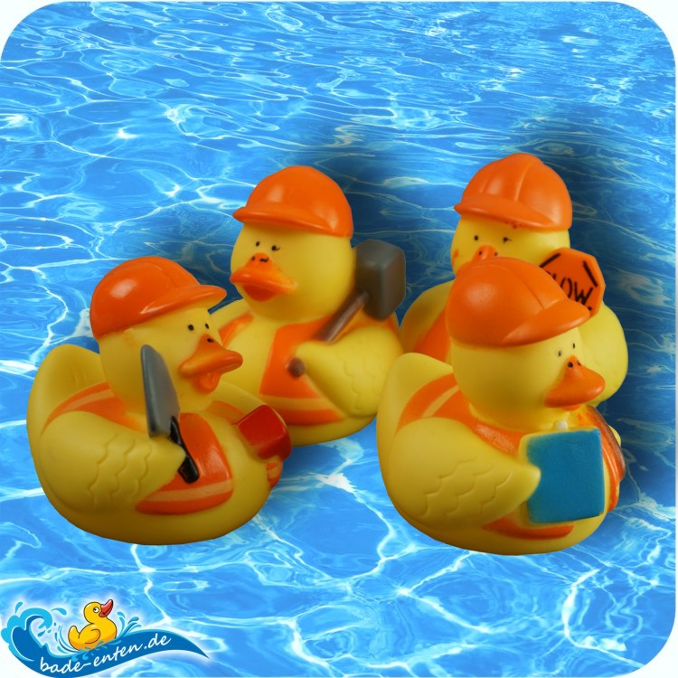 Badeenten 4er-Set Bauarbeiter