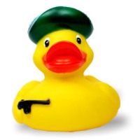 Badeente Pirat Maschinengewehr