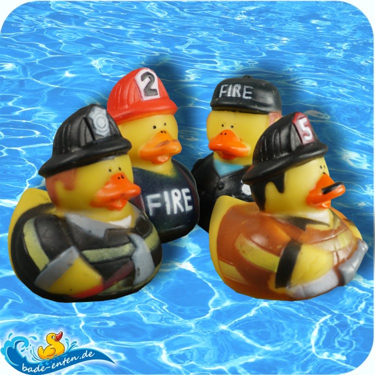 Badeenten 4er-Set Feuerwehr