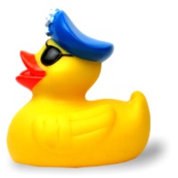 Badeente Pirat mit Säbel