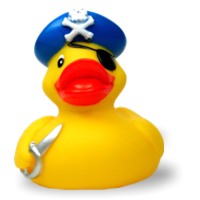 Badeente Pirat mit Säbel